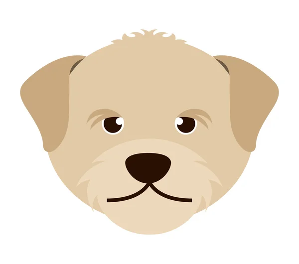 Lindo perro cabeza aislado icono de diseño — Vector de stock