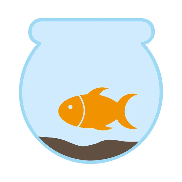 鱼的宠物隔离的图标设计 — 图库矢量图片