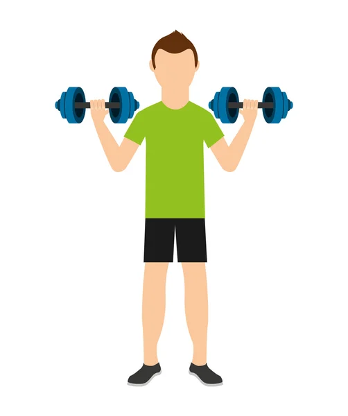 Man lifting weights isolated icon design — Stock Vector