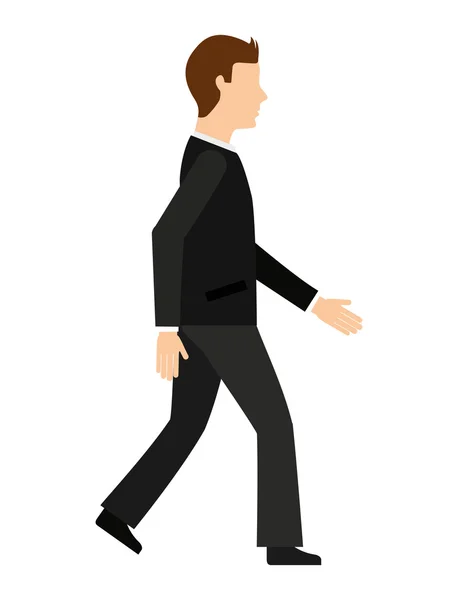 Hombre de negocios caminando diseño icono aislado — Vector de stock