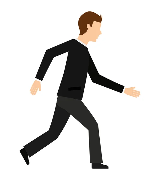 Hombre de negocios caminando diseño icono aislado — Vector de stock