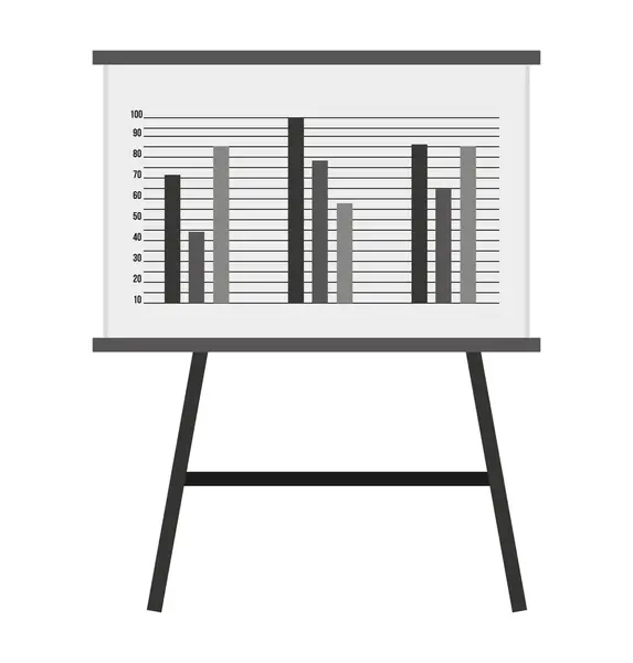 Whiteboard with statistics isolated icon design — Stock Vector