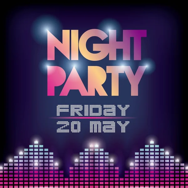 Advertising icon. Night Party and Disco. Vector graphic — Stock Vector
