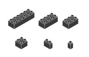 Lego simgesinin bir parçası. Oyun tasarımı. Vektör grafiği