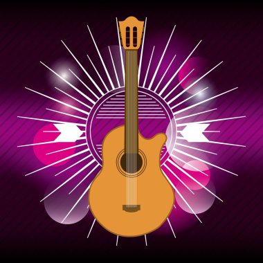 gitar simgesi. Müzik ve Ses tasarımı. Vektör grafiği