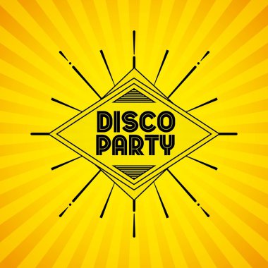 Metin simgesi. Parti ve Disco tasarım. Vektör grafiği