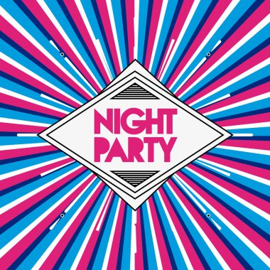 Metin simgesi. Parti ve Disco tasarım. Vektör grafiği