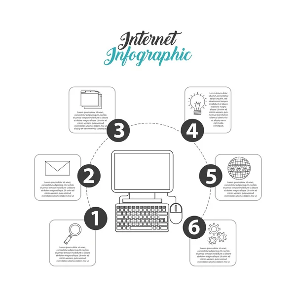 Počítačový design. Koncepce infografiky. Vektorová grafika — Stockový vektor