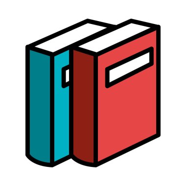 Eğitim ve kitaplar izole düz simgesi.