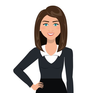 İş kadını ile şık takım elbise çizgi film.