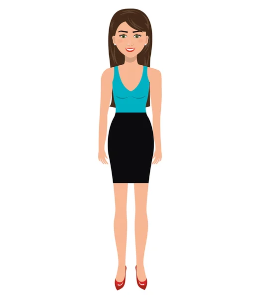 Femme d'affaires avec costume élégant dessin animé . — Image vectorielle