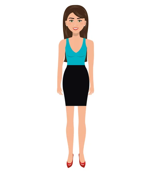 Mujer de negocios con elegante traje de dibujos animados . — Vector de stock