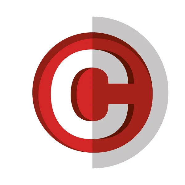 Copyright isolated flat icon design. — Stock Vector