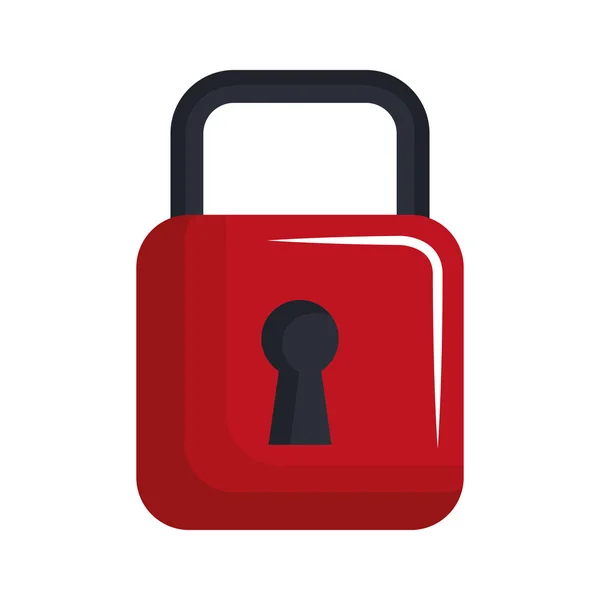 Security padlock isolated flat icon. — Stock Vector