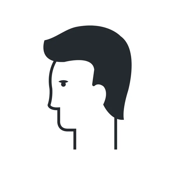 Silhouette tête masculine icône de profil . — Image vectorielle