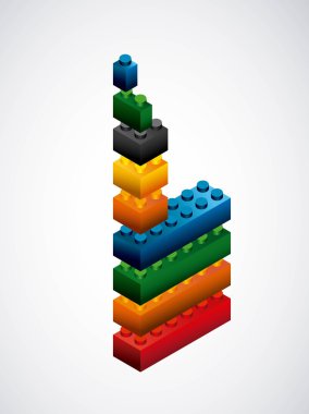 Lego simgesinin bir parçası. Oyun tasarımı. Vektör grafiği