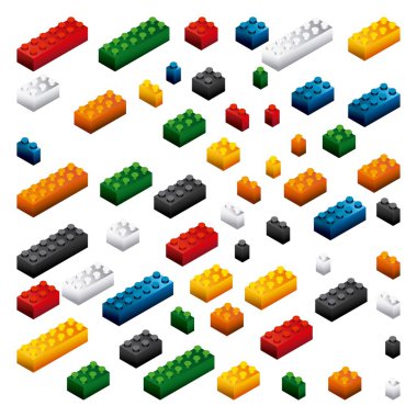 Lego simgesinin bir parçası. Oyun tasarımı. Vektör grafiği