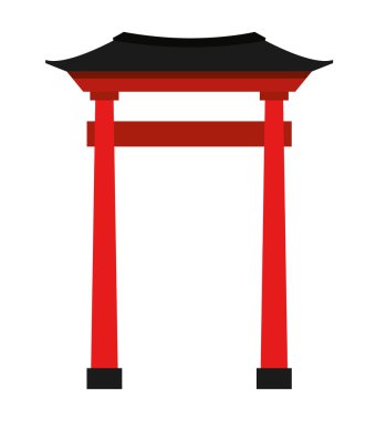 Japon portal izole simgesi tasarım
