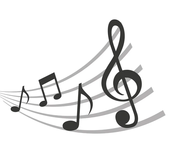 Modèle notes de musique icône isolée design — Image vectorielle