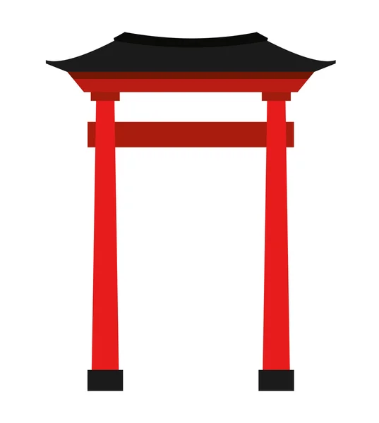 Diseño de icono aislado portal japonés — Archivo Imágenes Vectoriales