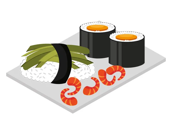 Japán élelmiszer elszigetelt ikon tervezés — Stock Vector