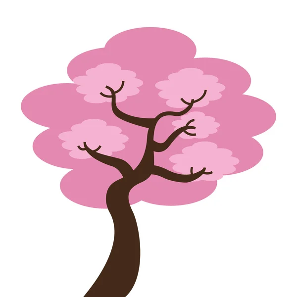 Japanese tree isolated icon design — Stock Vector