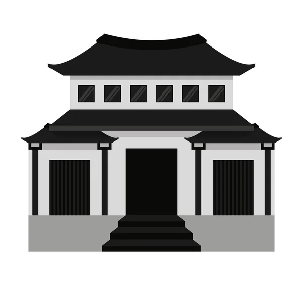 Japanese building  isolated icon design — Stock Vector