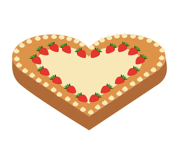 Délicieux coeur de tarte icône isolée design — Image vectorielle