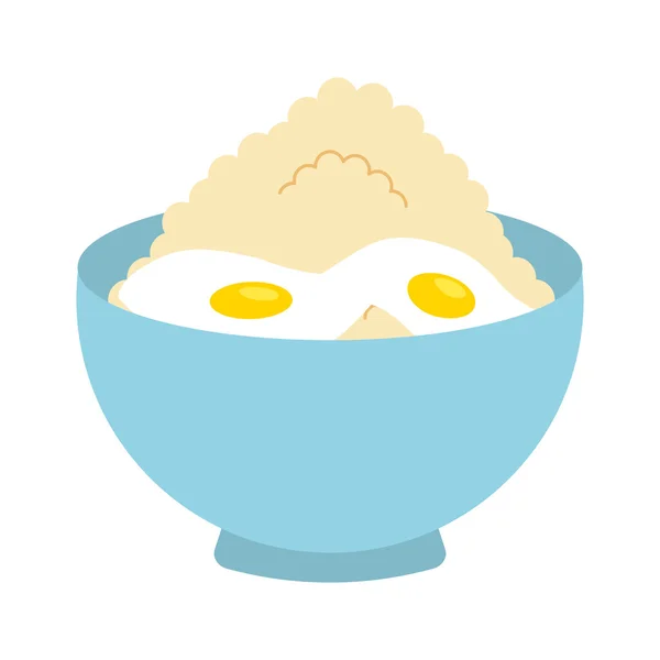 Harina en polvo con huevos aislados icono de diseño — Vector de stock