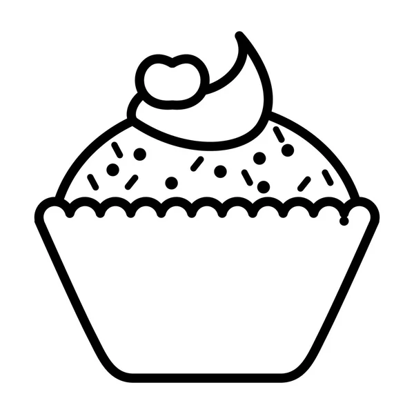 Delicioso cupcake aislado icono de diseño — Vector de stock