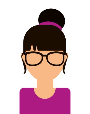 genç kadın izole simgesi