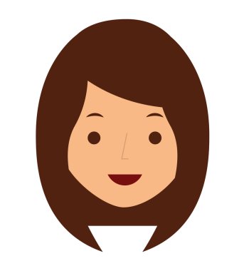 genç kadın izole simgesi