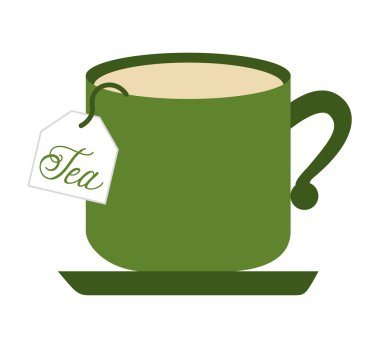 çanta ile çay fincan izole simgesi