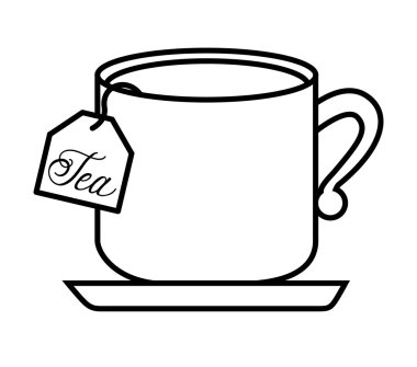 çanta ile çay fincan izole simgesi