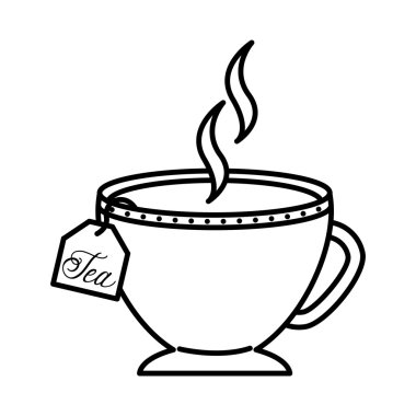 çanta ile çay fincan izole simgesi