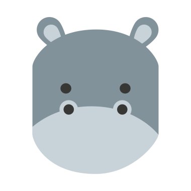 sevimli hippo izole simgesi