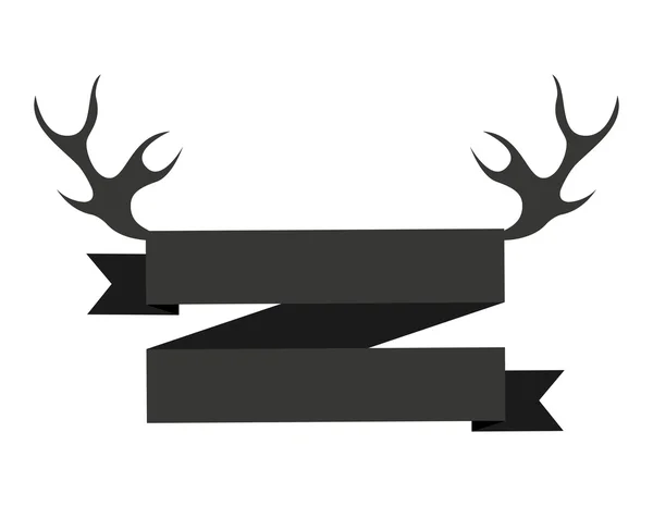Emblema com chifres design ícone isolado — Vetor de Stock
