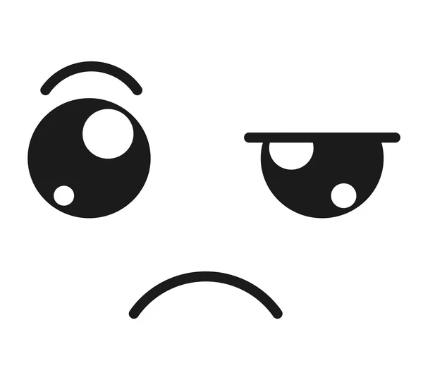 Sad face emoticon isolated icon design — Stock Vector