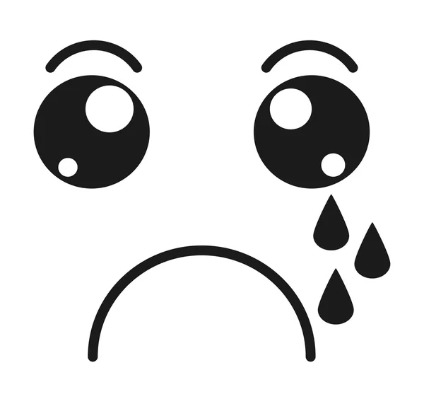 Chorando, emoticon rosto design ícone isolado —  Vetores de Stock
