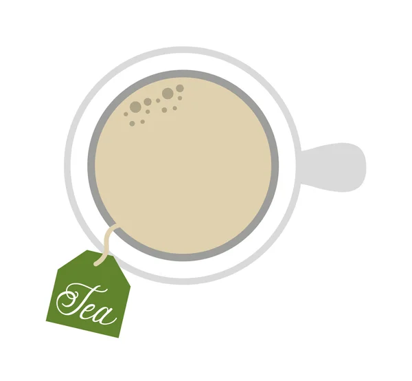 Taza de té con bolsa de diseño icono aislado — Vector de stock