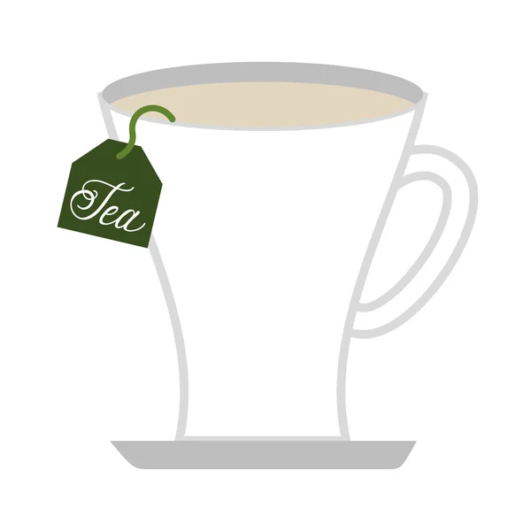 Taza de té con bolsa de diseño icono aislado — Vector de stock