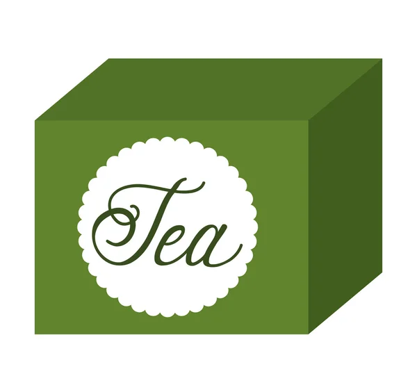 Caja de té diseño icono aislado — Vector de stock
