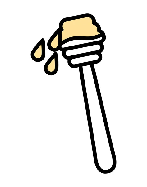 Honey dipper isolated icon design — Stock Vector