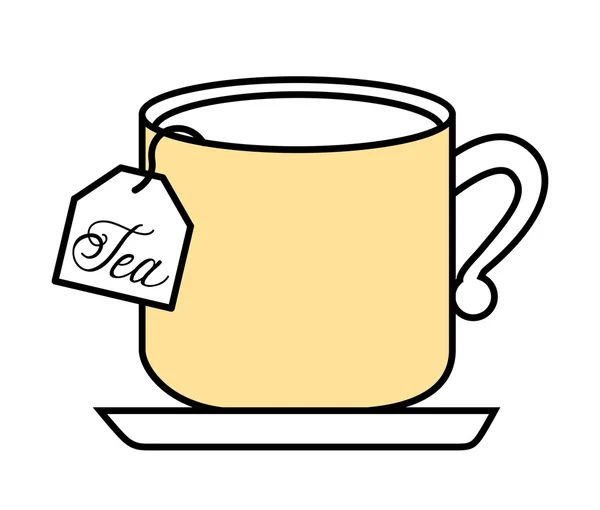 Чайна чашка з мішком ізольований дизайн значка — стоковий вектор