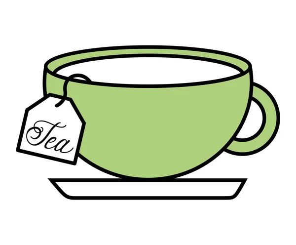 Tea cup with bag isolated icon design — Stock Vector