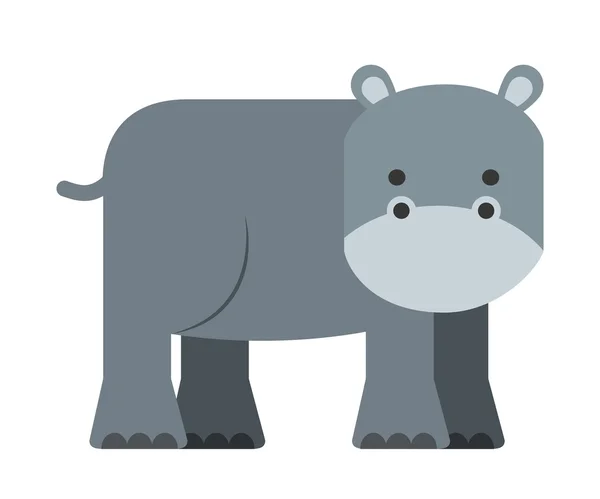 Sevimli hippo izole simgesi — Stok Vektör