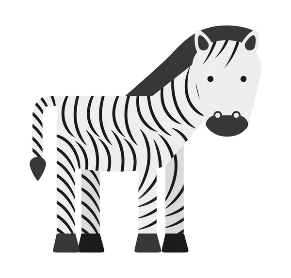 Schattig zebra geïsoleerd pictogram ontwerp — Stockvector