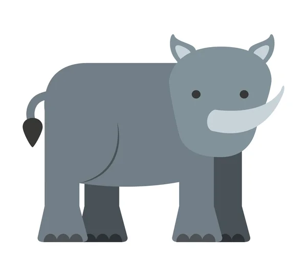 Niedliches Nashorn isoliertes Symboldesign — Stockvektor