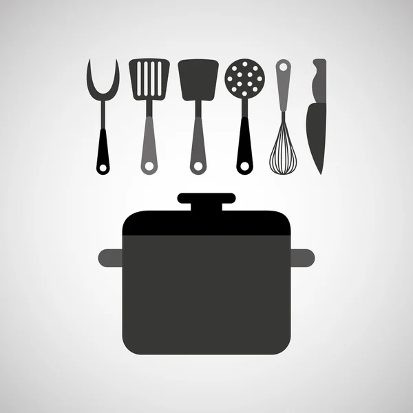 Κουζίνα εργαλείων τροφίμων μαγειρικά σκεύη — Διανυσματικό Αρχείο