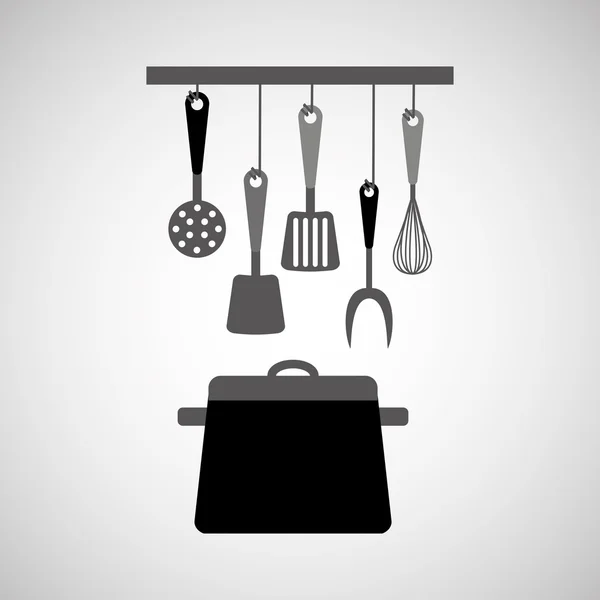 Utensilios de cocina alimentos Cookware — Vector de stock